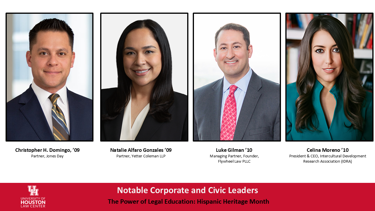 Notable corporate and civic leaders Luke Gilman, Celina Moreno, Natalie Alfaro Gonzales and Christopher H. Domingo.