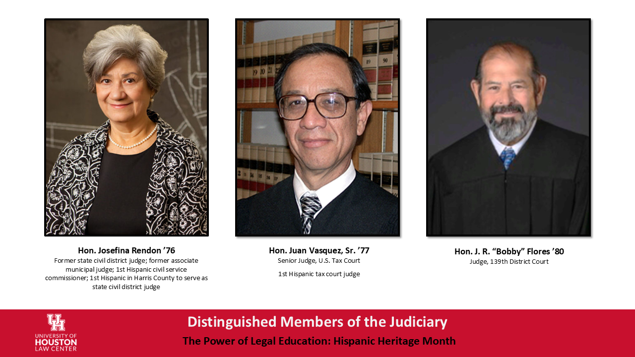 Distinguished members of the judiciary Josefina Rendon, Juan Vasquez Sr. and J. R. Bobby Flores.