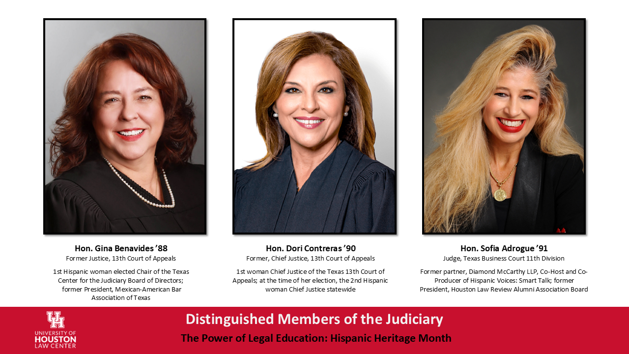 Distinguished members of the judiciary Gina Benavides, Dori Contreras and Sofia Adrogue.