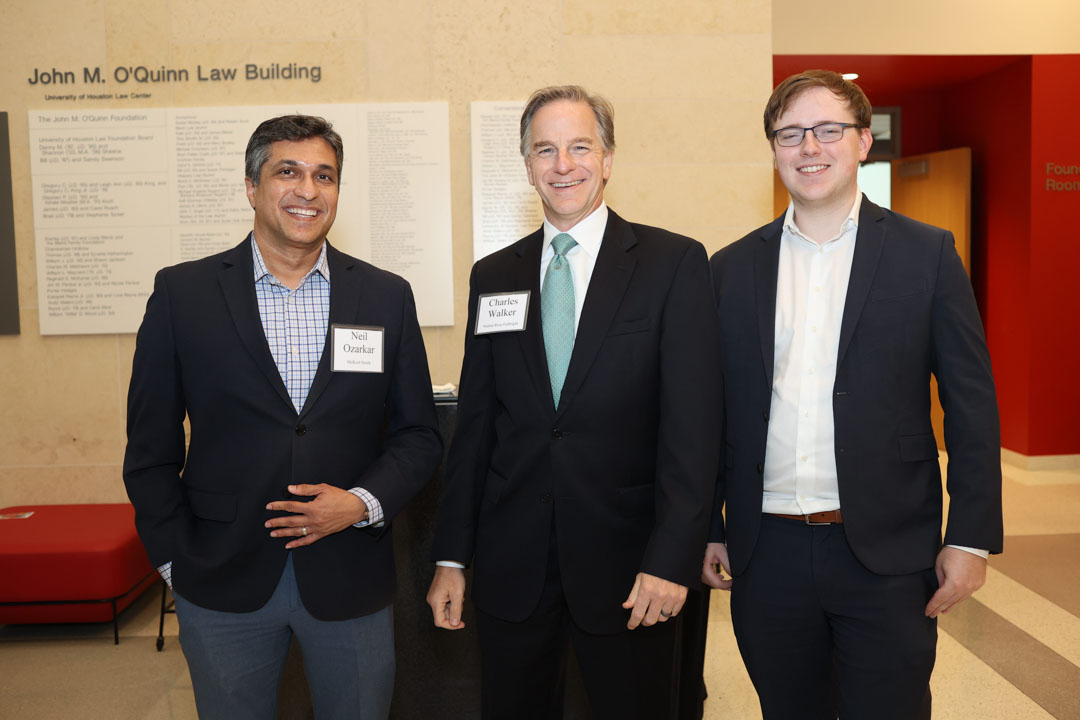 Neil Ozarkar, Charles Walker, and Elliot Clay at the IPIL Advisory Council Dinner reception