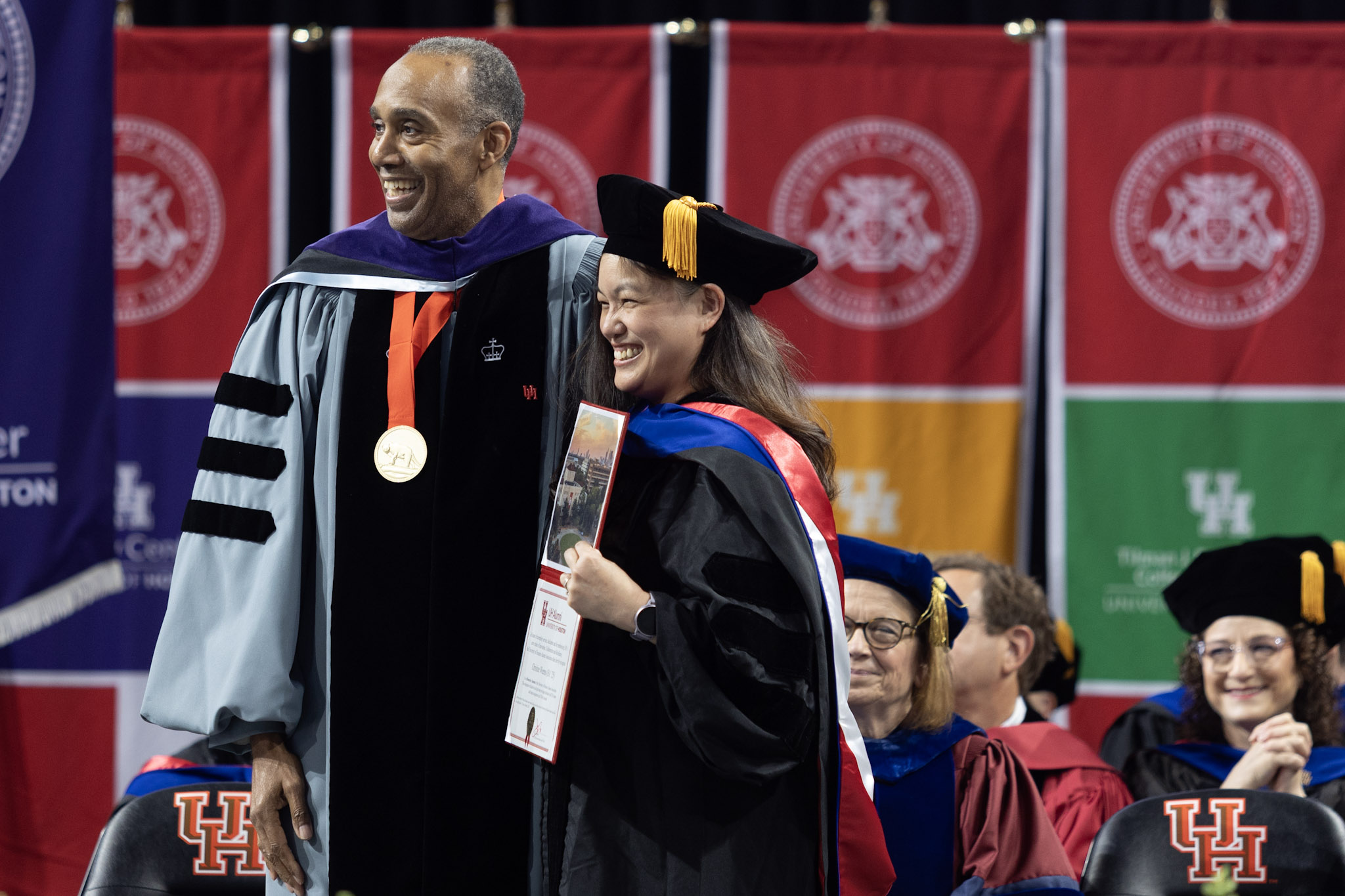 UH Law Center Dean Baynes recognized Christine Weems,  an adjunct professor and director of the UHLC's Mock Trial Program, as an honorary alumna of the University of Houston.