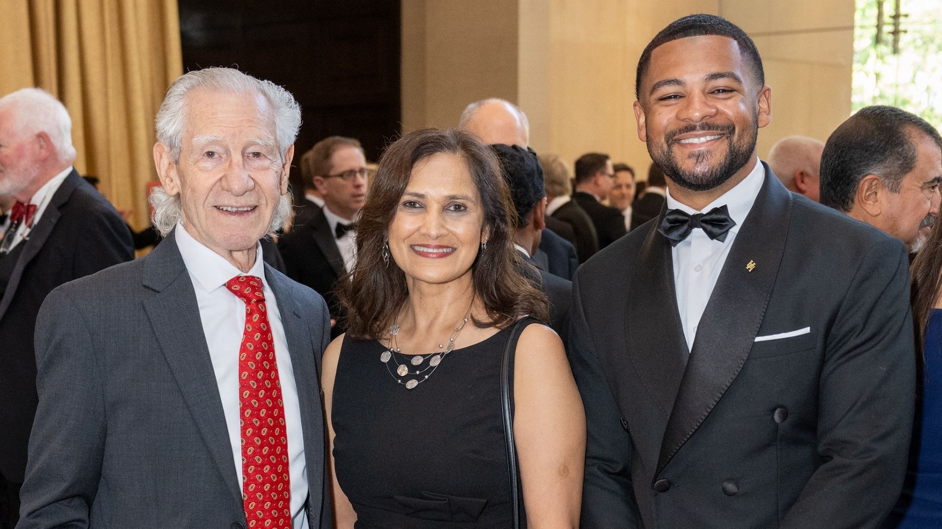 Justice Raul Gonzalez, Anu Shah and Miles Johnson at the 2026 UH Law Gala.