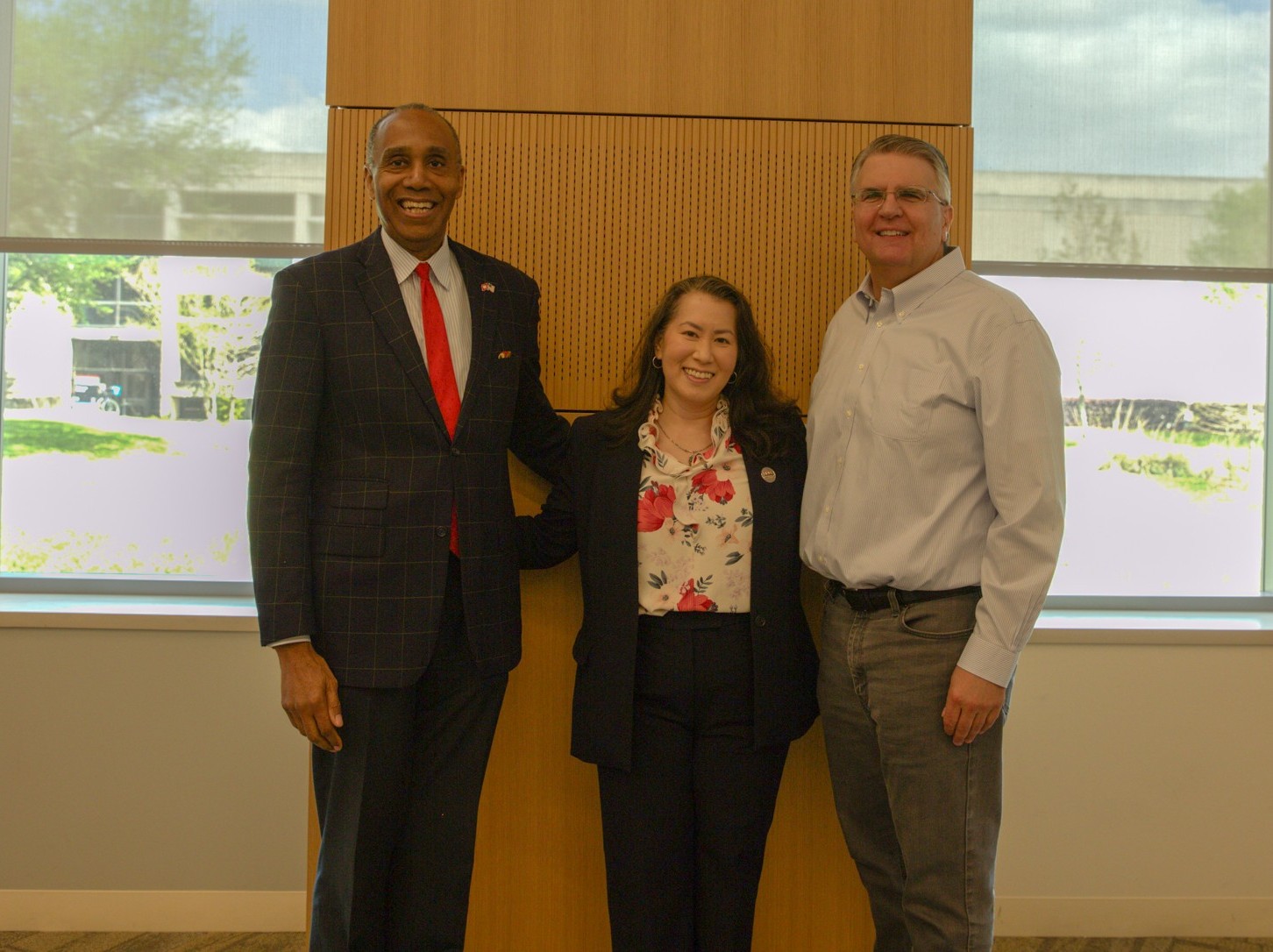 Dean Leah Grinvald speaking at the University of Houston Law Center.