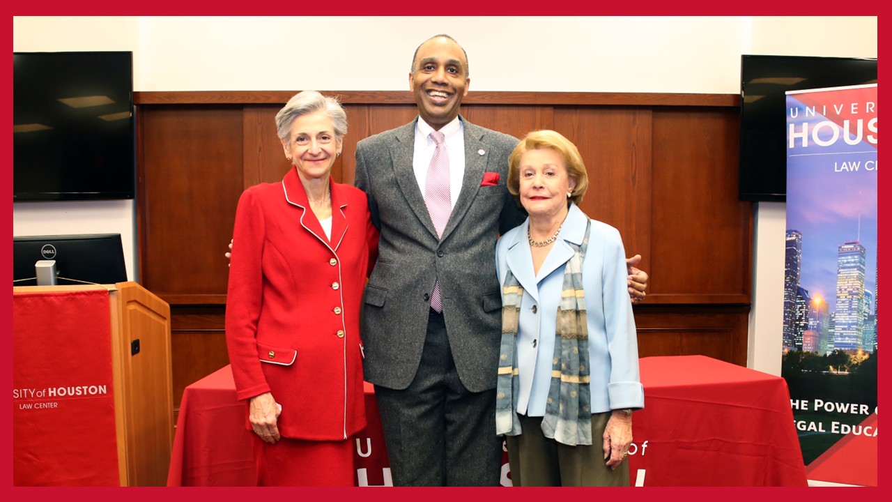 Justice Ruby Kless Sondock appears in two photographs with UH Law Dean Leonard M. Baynes.